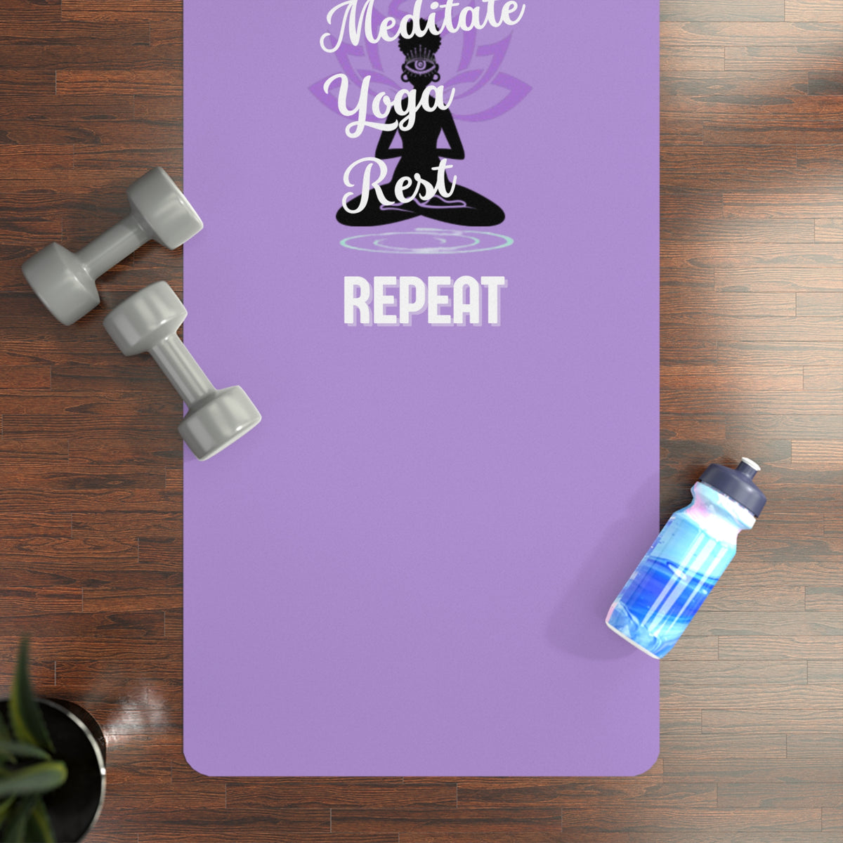 Stay Blaque, Meditate Yoga Mat — Non‑Slip Rubber Exercise Mat