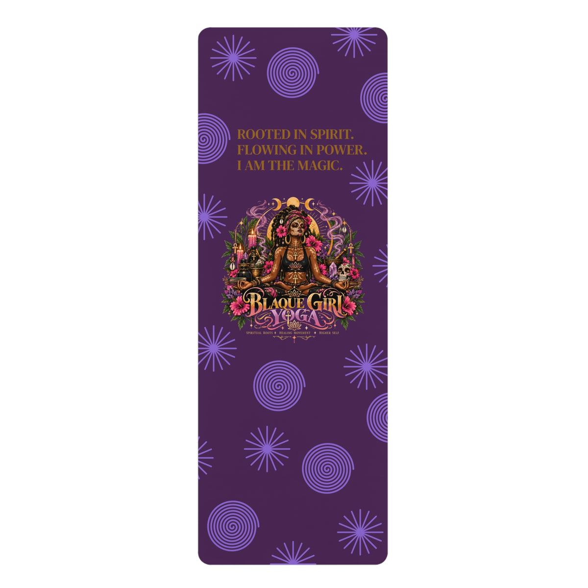 Empowered Goddess Rubber Yoga Mat — “Rooted in Spirit, Flowing in Power”